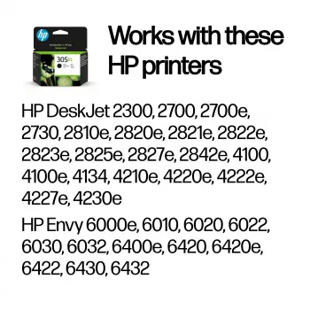 HP 305XL High Yield Black Original Ink Cartridge, Black, 1 pc(s), 240 pages