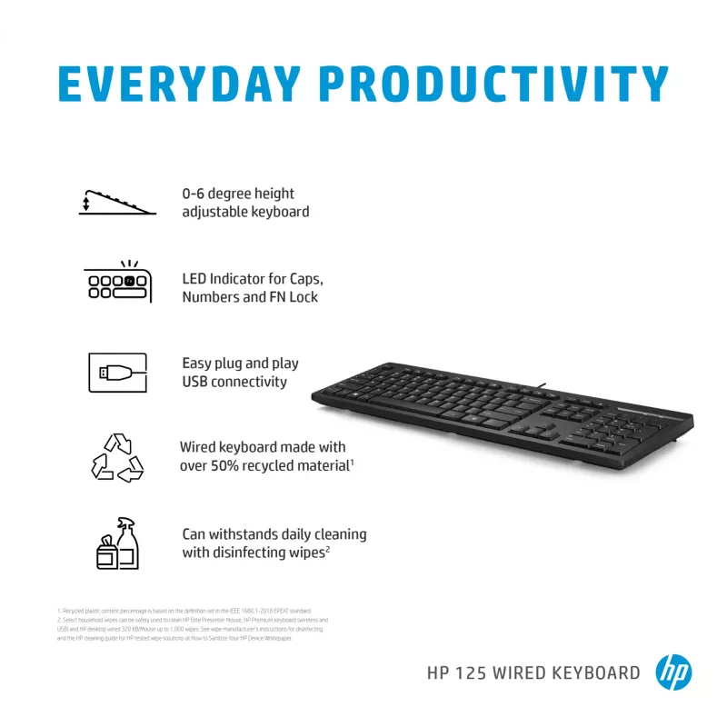 Keyboard HP 125 Wired Keyboard