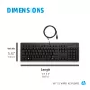Wired Keyboard HP 125 Full-size USB Membrane Black