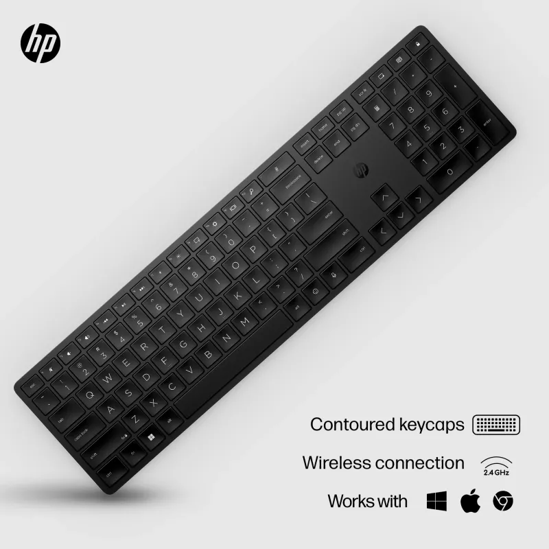 HP 450 Programmable Wireless Keyboard Full-size RF Wireless USB Black