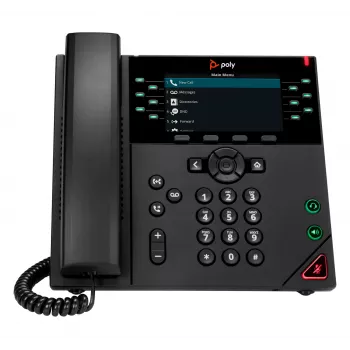 HP Poly VVX 450 12-Line IP Phone and PoE-enabled, IP Phone, Black, Wired handset, 12 lines, LCD, 10.9 cm (4.3 inch)