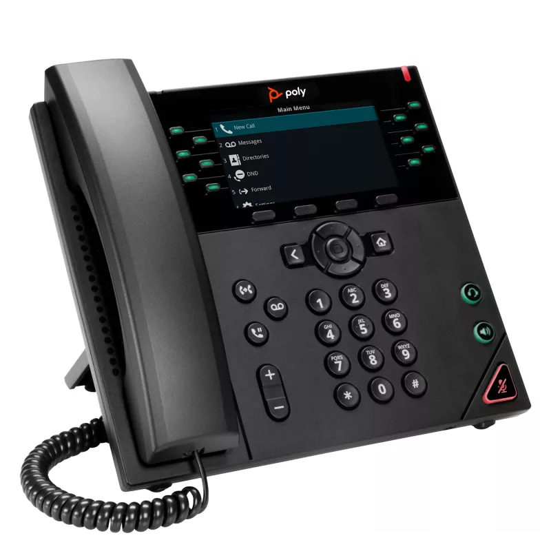 HP Poly VVX 450 12-Line IP Phone and PoE-enabled, IP Phone, Black, Wired handset, 12 lines, LCD, 10.9 cm (4.3 inch)