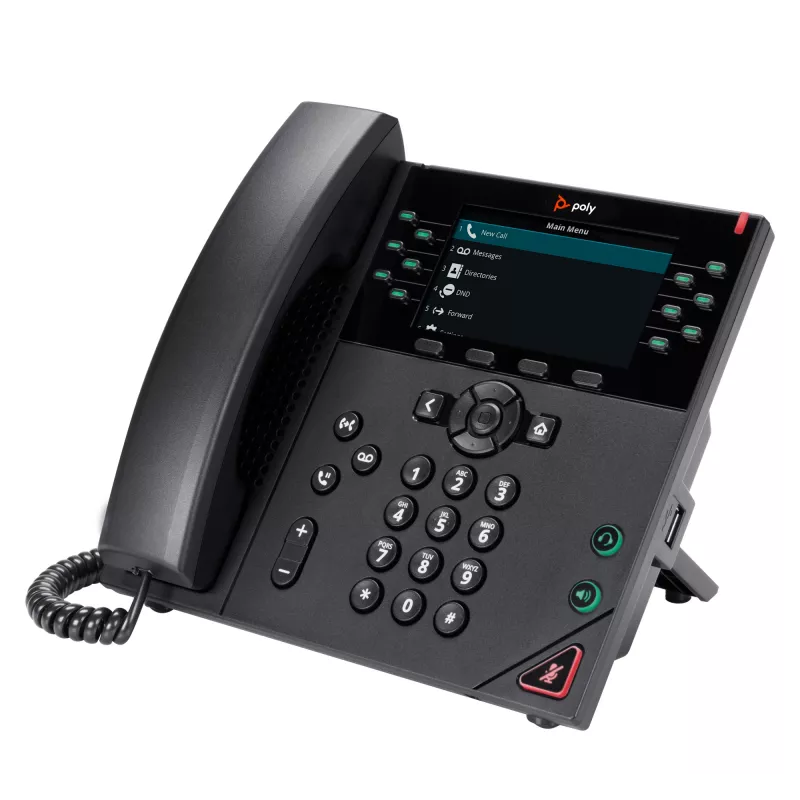 HP Poly VVX 450 12-Line IP Phone and PoE-enabled, IP Phone, Black, Wired handset, 12 lines, LCD, 10.9 cm (4.3 inch)