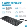 HP 150 Wired Keyboard Full-size USB Black 1m Cable
