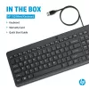 HP 150 Wired Keyboard Full-size USB Black 1m Cable