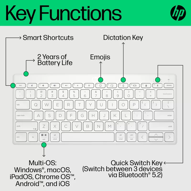 Keyboard HP 350 Compact Multi-Device Bluetooth Keyboard