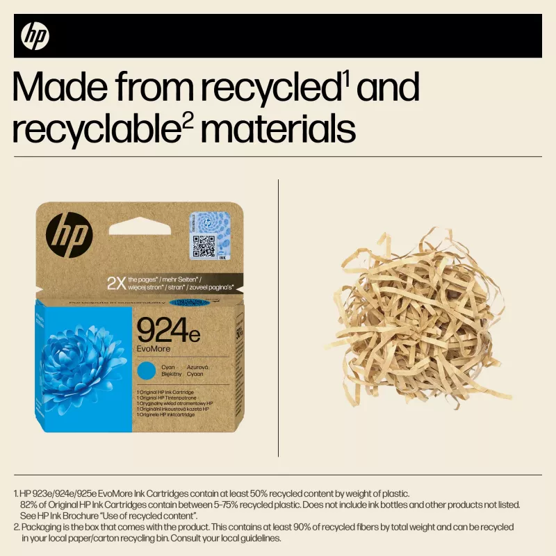 Ink cartridge HP 924e EvoMore Cyan (Original, High XL yield, 1 pc)