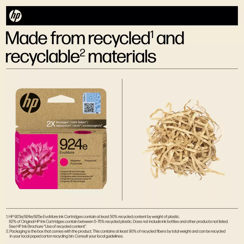 HP 924e EvoMore Magenta Original Ink Cartridge, Magenta, 1 pc(s), 800 pages