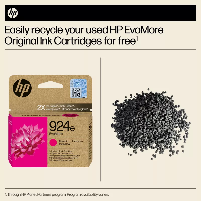 HP 924e EvoMore Magenta Original Ink Cartridge, Magenta, 1 pc(s), 800 pages