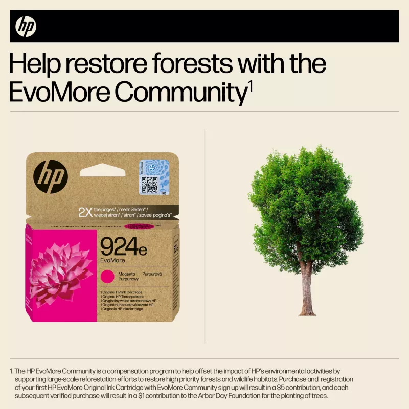HP 924e EvoMore Magenta Original Ink Cartridge, Magenta, 1 pc(s), 800 pages