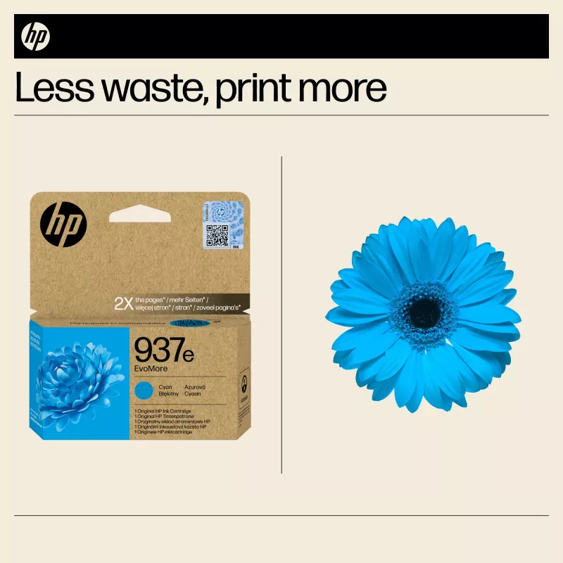 HP 937e EvoMore Cyan Original Ink Cartridge, Cyan, 1 pc(s), 1650 pages