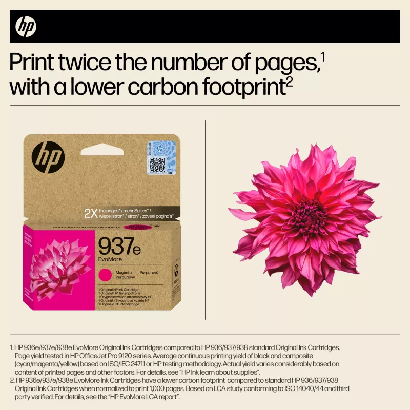HP 937e EvoMore Magenta Original Ink Cartridge, Magenta, 1 pc(s), 1650 pages