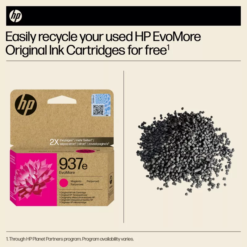 HP 937e EvoMore Magenta Original Ink Cartridge, Magenta, 1 pc(s), 1650 pages