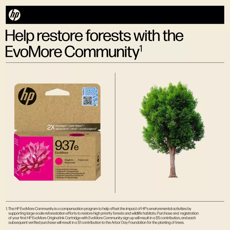HP 937e EvoMore Magenta Original Ink Cartridge, Magenta, 1 pc(s), 1650 pages