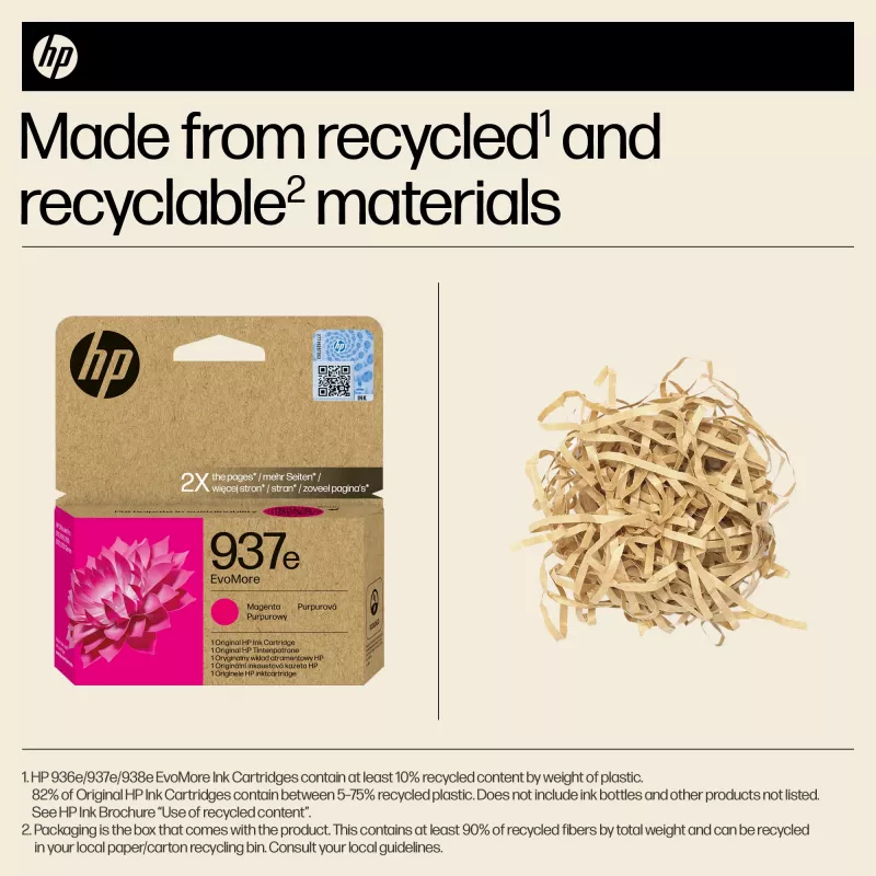 HP 937e EvoMore Magenta Original Ink Cartridge, Magenta, 1 pc(s), 1650 pages
