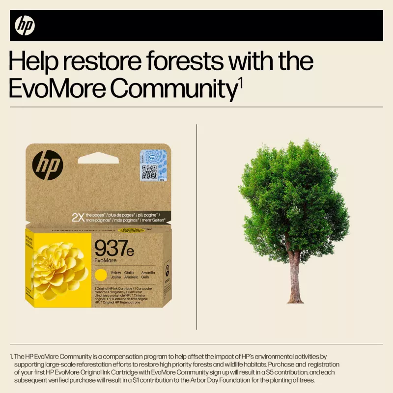HP 937e EvoMore Yellow Original Ink Cartridge