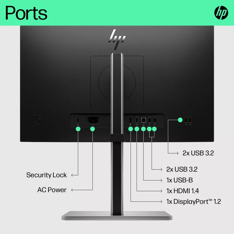 HP E-Series E22 G5 FHD Monitor, 54.6 cm (21.5 inch), Full HD, LCD, 5 ms