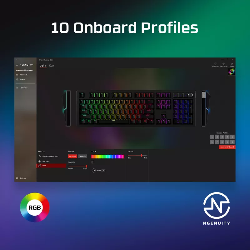 Gaming keyboard Kingston HP HyperX Alloy Rise model 7G7A3AA#ABD — compact wired mechanical keyboard EAN 0