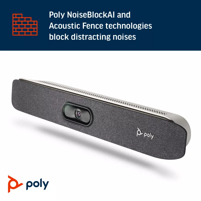 POLY Studio X30 All-In-One Video Bar 4K Ultra HD 60 fps 5x Zoom