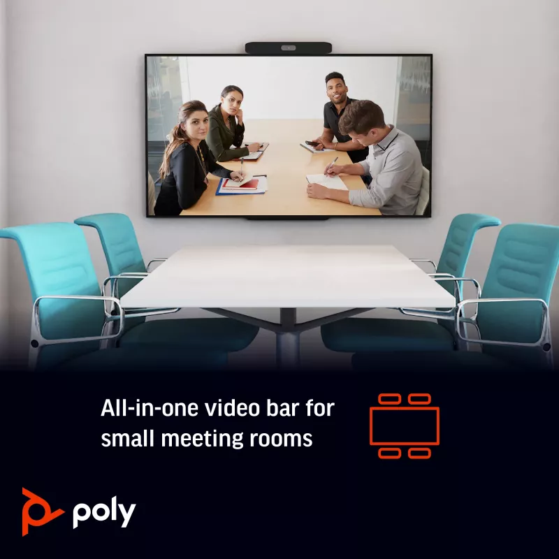 POLY Studio X30 All-In-One Video Bar 4K Ultra HD 60 fps 5x Zoom