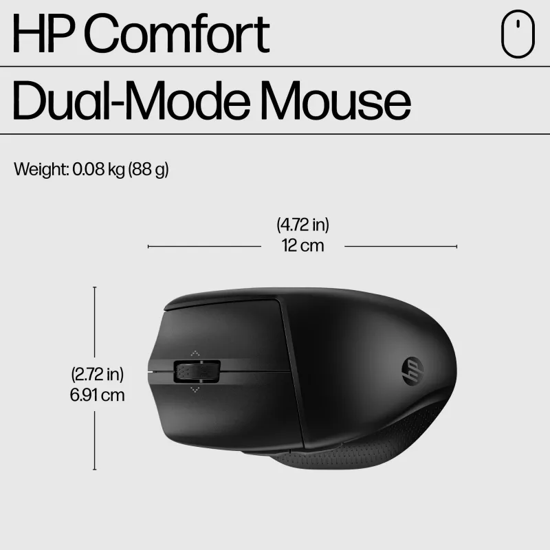 Wireless keyboard and mouse combo HP 685 Comfort — Full-size curved keyboard, RF Wireless + Bluetooth, black, with mouse