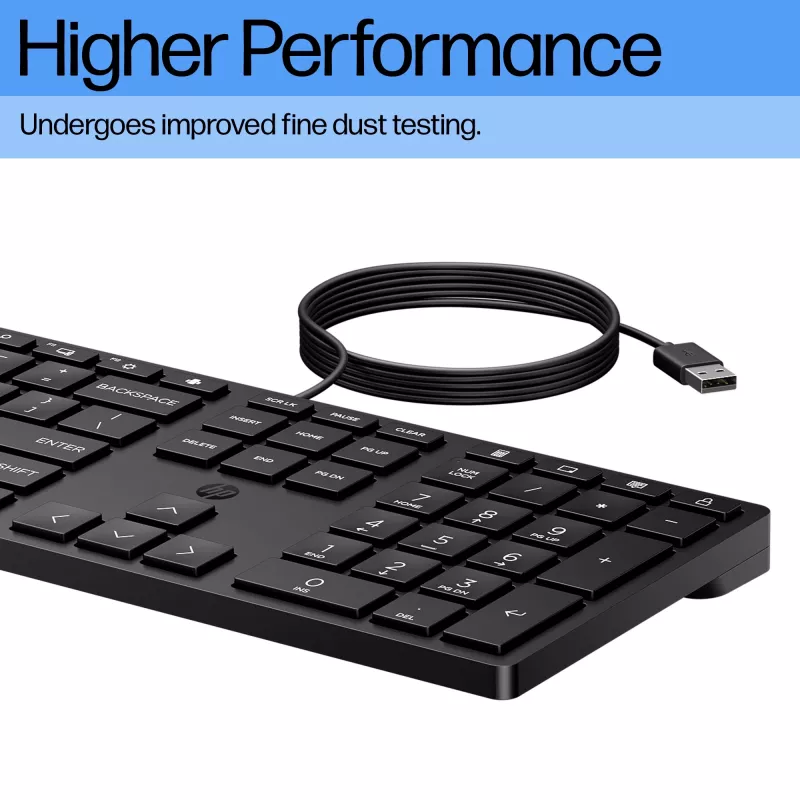HP Wired Desktop 320K Keyboard Full-size USB Membrane Black