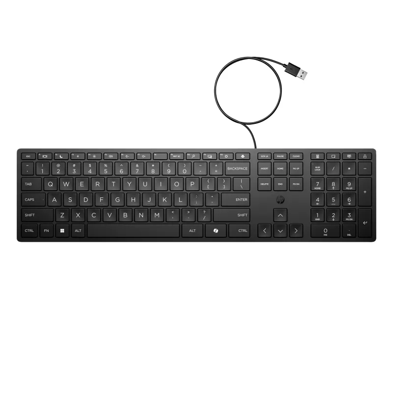 HP Wired Desktop 320K Keyboard Full-size USB Membrane Black