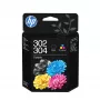 HP 302/304 Tri-color/Black Ink Cartridge Combo 2 Pack, Black, Cyan, Magenta, Yellow, Pigment-based ink, Dye-based ink, 2 pc(s), 120 pages