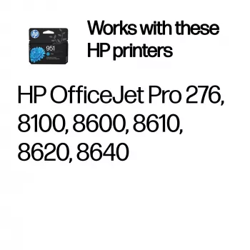 HP 951 Cyan Original Ink Cartridge, Cyan, 1 pc(s), 535 pages