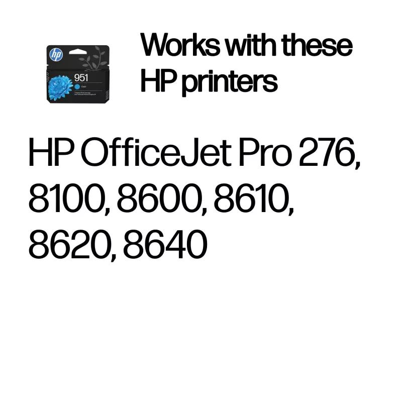 HP 951 Cyan Original Ink Cartridge, Cyan, 1 pc(s), 535 pages