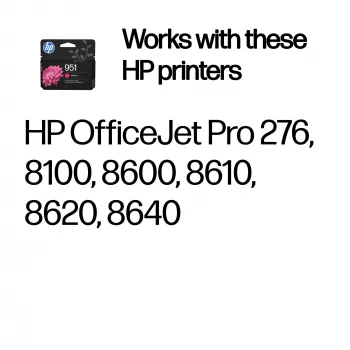 Ink cartridge HP 951 Magenta Original – pigment ink, Standard Yield, 8 ml, 535 pages
