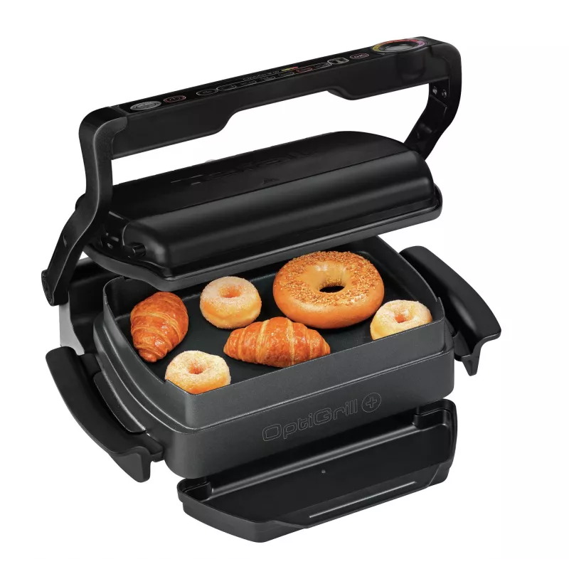 Contact Grill Tefal GC7148 — 2000W, stainless steel housing, rectangular, adjustable thermostat, grid top surface, 365×365×175 mm