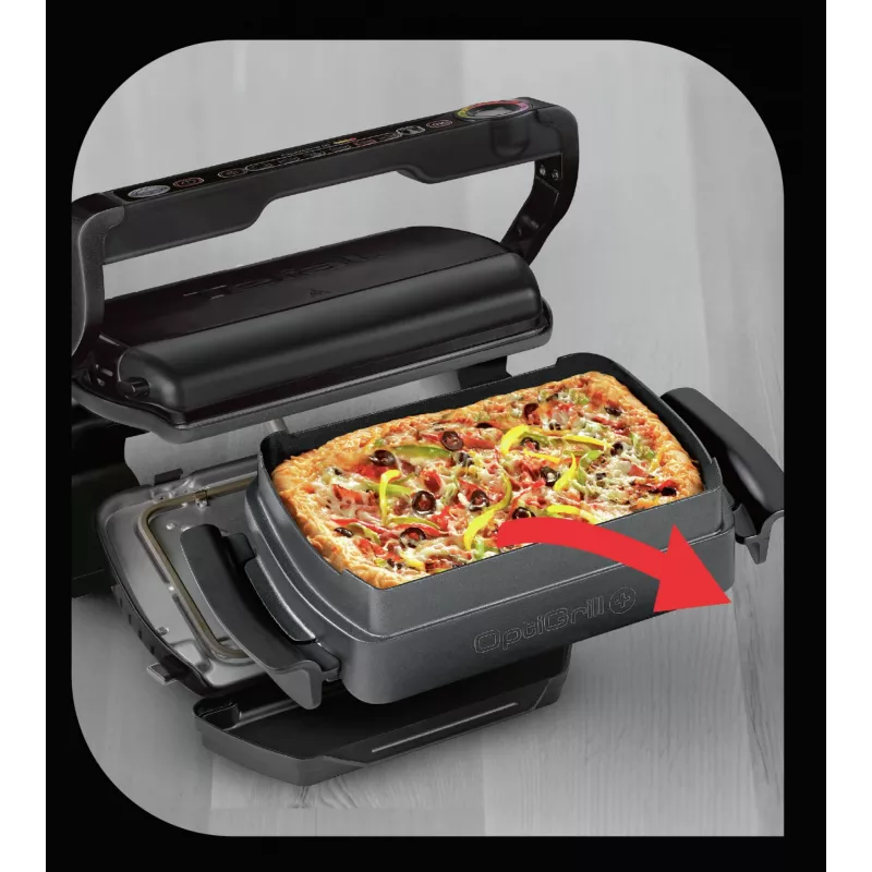 Contact Grill Tefal GC7148 — 2000W, stainless steel housing, rectangular, adjustable thermostat, grid top surface, 365×365×175 mm