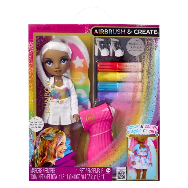 Rainbow High Air Brush & Create Fashion Dolls - Grey Eyes, Fashion doll, Female, 4 yr(s), Boy/Girl, Multicolour