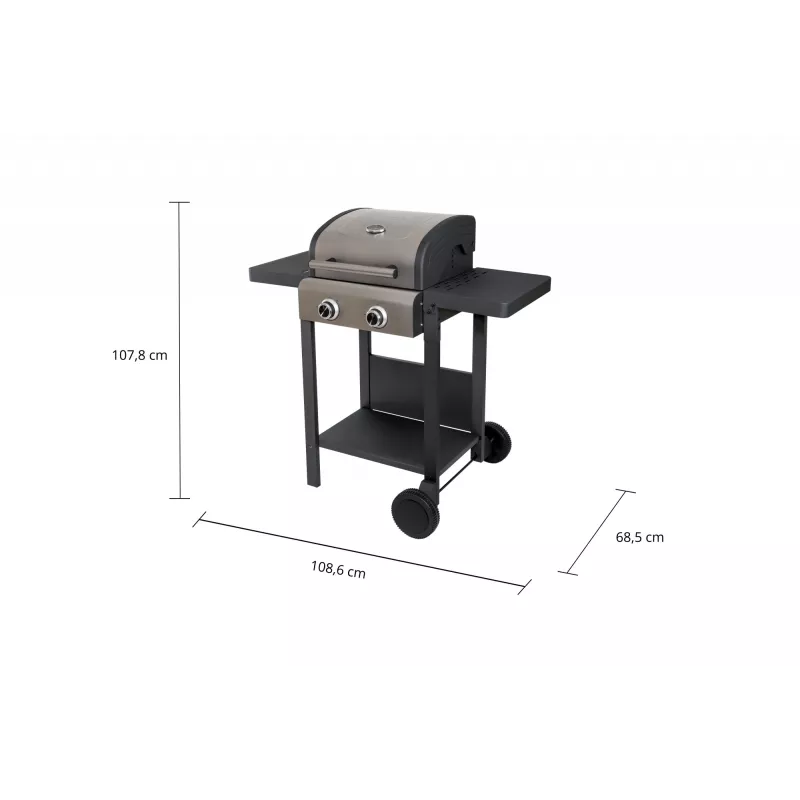 Unold 58595 Barbecue Grill-Wagen BUDDY Cart Electric Black, Stainless steel 2600 W