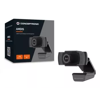 Conceptronic AMDIS 1080P Full HD Webcam with Microphone, 2 MP, 1920 x 1080 pixels, Full HD, 30 fps, 1280x720@30fps, 1920x1080@30fps, M-JPEG, YUV