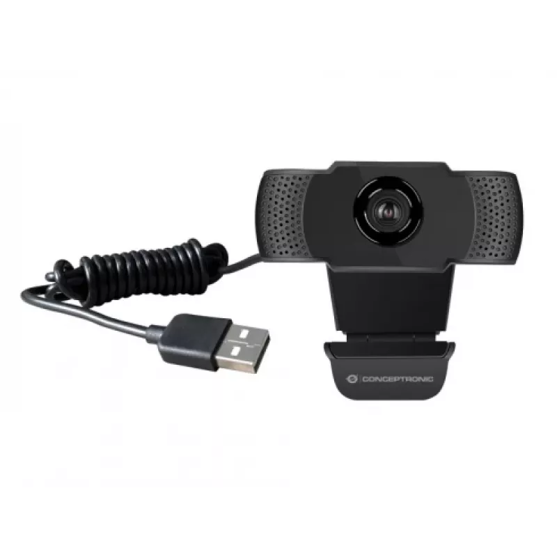 Conceptronic AMDIS 1080P Full HD Webcam with Microphone, 2 MP, 1920 x 1080 pixels, Full HD, 30 fps, 1280x720@30fps, 1920x1080@30fps, M-JPEG, YUV