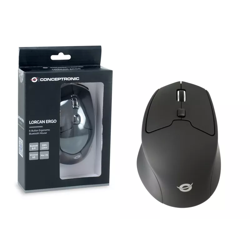 Conceptronic LORCAN02B Ergo mouse Office Right-hand Bluetooth Optical 1600 DPI