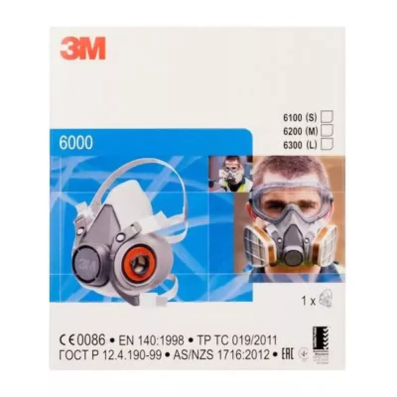 Respirator 3M 6000 Series L, half-face reusable respirator, size L, grey