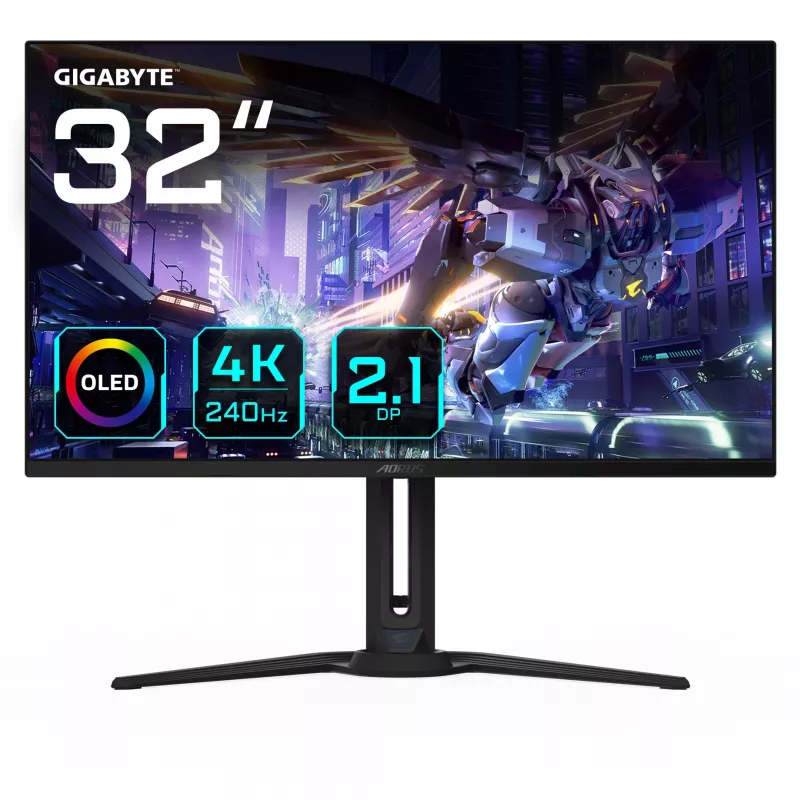 GIGABYTE AORUS FO32U2P 32” OLED Gaming Monitor - 3840 x 2160(UHD), 240Hz, 0.03ms, 250 cd/m2, KVM, FreeSync Premium Pro, DisplayHDR True Black 400, Displayport2.1