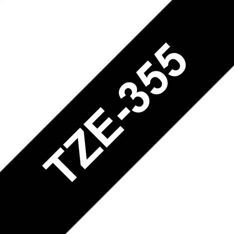 Label tape Brother TZe355 24mm White on Black