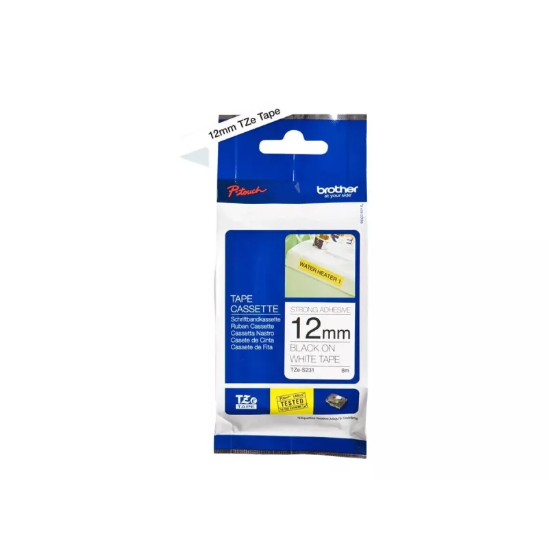 Adhesive Tape Brother TZeS231 Black on White 1.2 cm 8 m