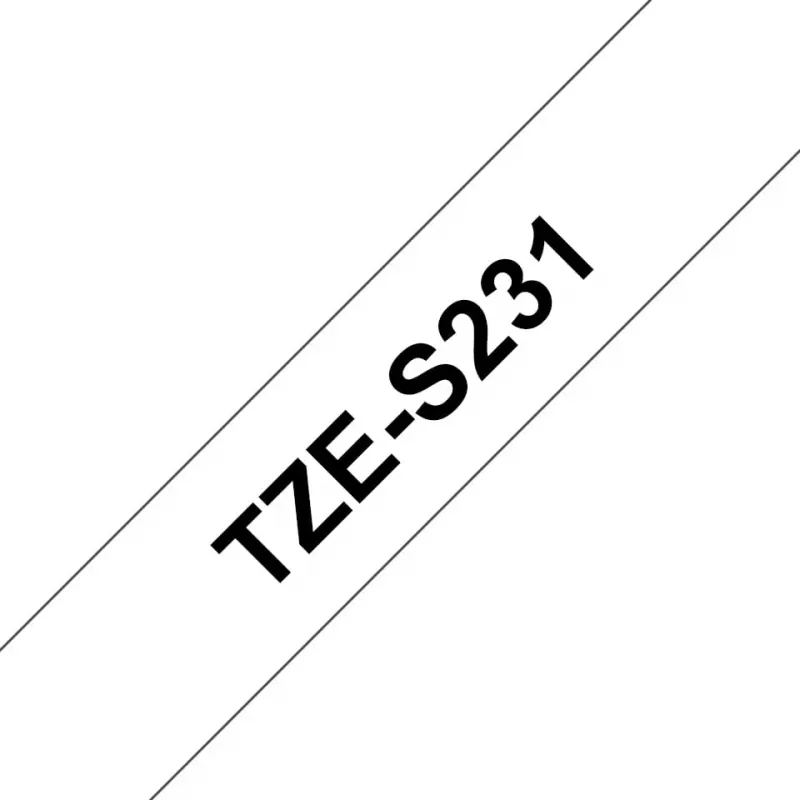 Adhesive Tape Brother TZeS231 Black on White 1.2 cm 8 m