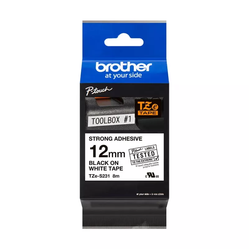 Adhesive Tape Brother TZeS231 Black on White 1.2 cm 8 m