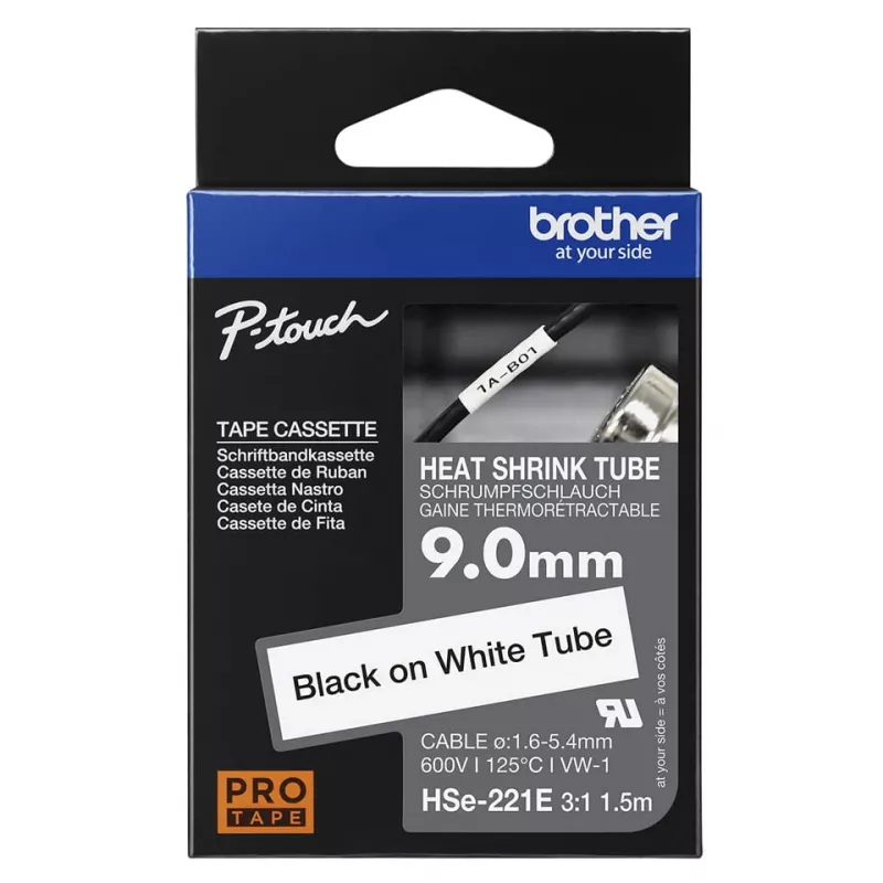 Heat shrink tube Brother HSE-221E Black White 150 cm