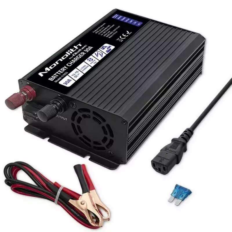 Battery charger QOLTEC 51955 — 30A 12V for LiFePO4, AGM, GEL, SLA