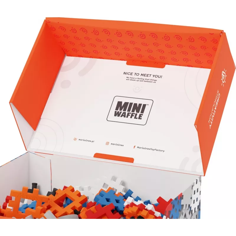 Construction blocks Marioinex Mini Waffle Constructor 300 — compatible interlocking toy set, 300 pieces, multicolour