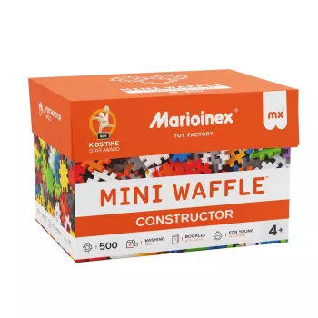 Toy construction blocks set Marioinex Mini Waffle Konstruktor 500, 500 pieces, machine washable, multicolour