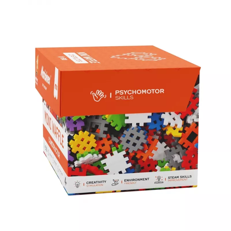 Toy construction blocks set Marioinex Mini Waffle Konstruktor 500, 500 pieces, machine washable, multicolour