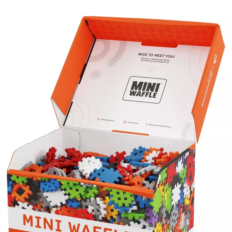 Toy construction blocks set Marioinex Mini Waffle Konstruktor 500, 500 pieces, machine washable, multicolour